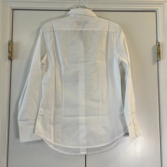 Nili Lotan Reina Crochet Trim White Cotton Poplin Shirt XS NWT India - Picture 8 of 10
